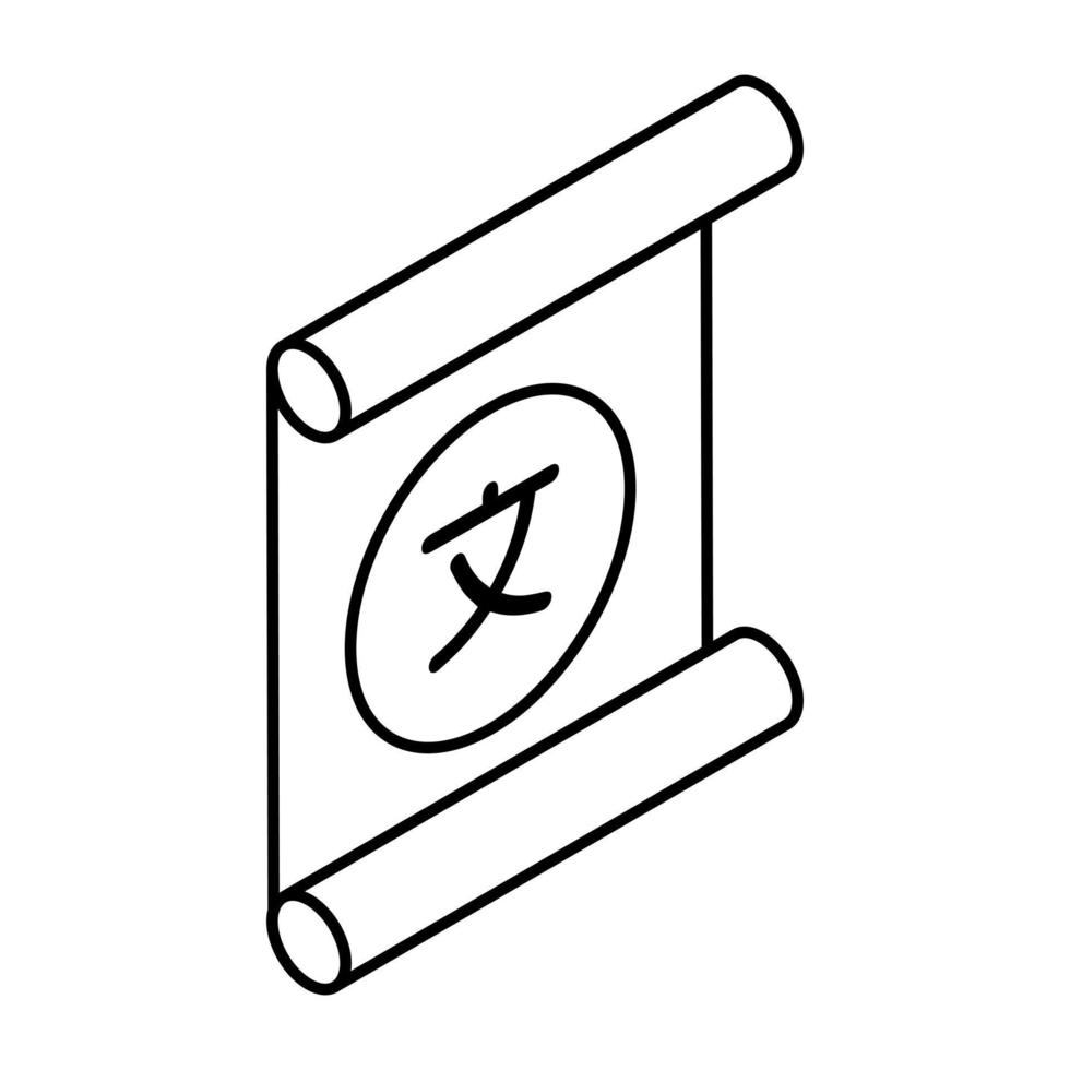 modern design ikon av kinesisk skrolla brev vektor
