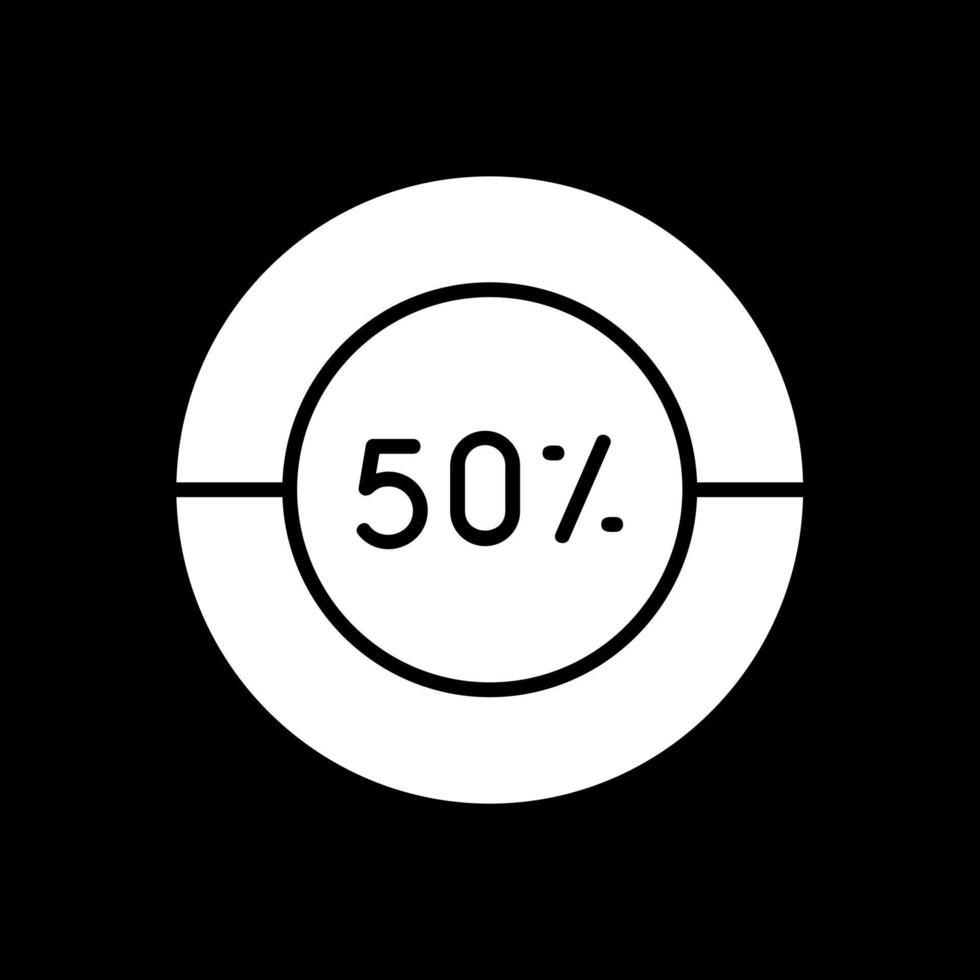 halbes Tortendiagramm-Vektor-Icon-Design vektor