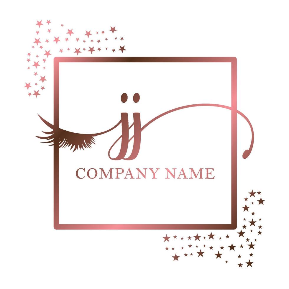 Initiale Logo jj Handschrift Frauen Wimper bilden kosmetisch Hochzeit modern Prämie vektor