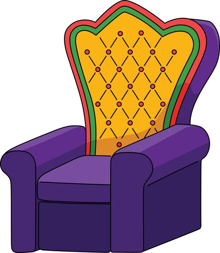 Karneval gras königlich Arm Stuhl Karikatur farbig Clip Art vektor