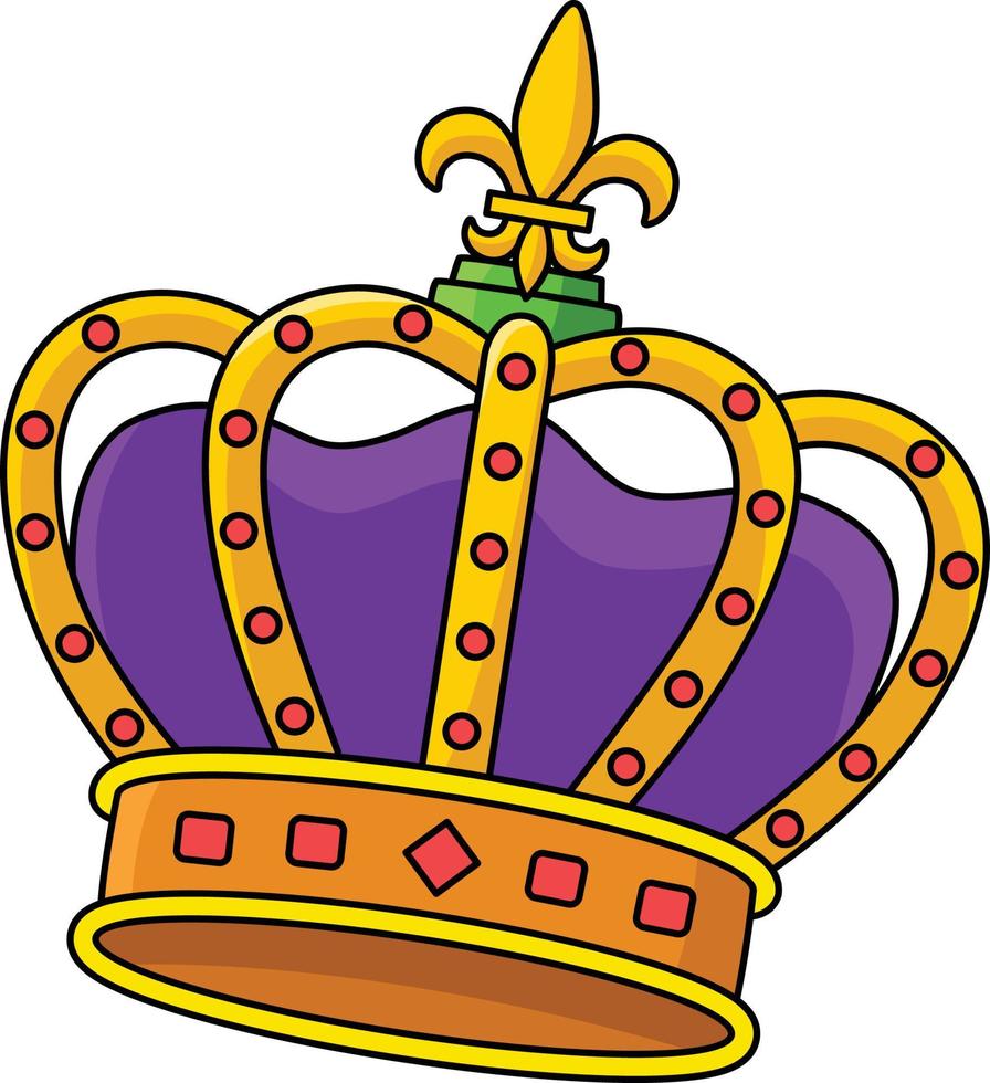 mardi gras kung krona tecknad serie färgad ClipArt vektor