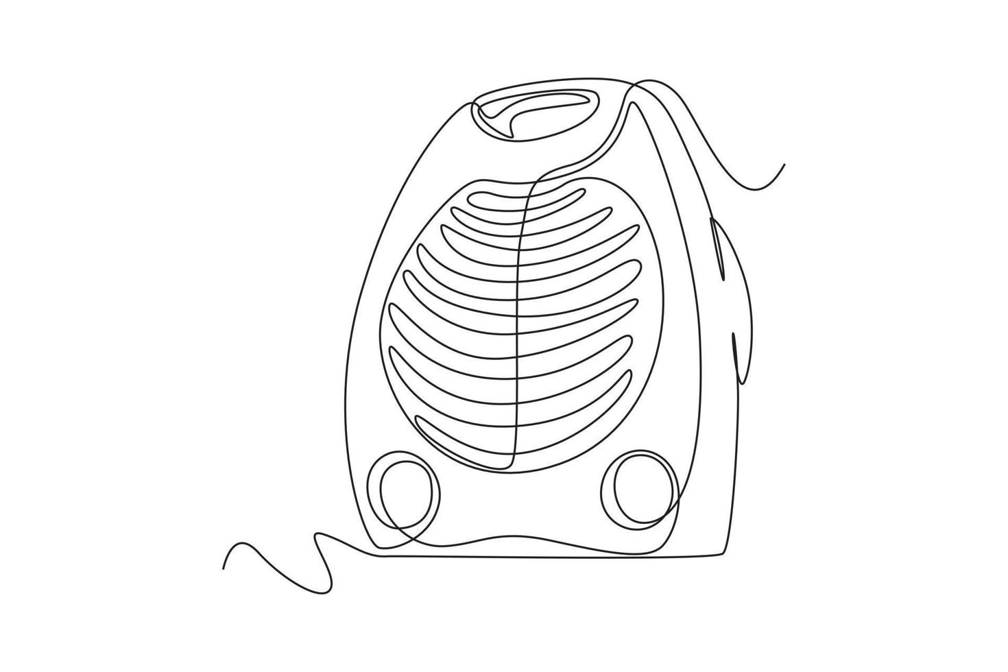 Single einer Linie Zeichnung modern elektrisch Fan. Elektrizität Zuhause Gerät Konzept. kontinuierlich Linie zeichnen Design Grafik Vektor Illustration.