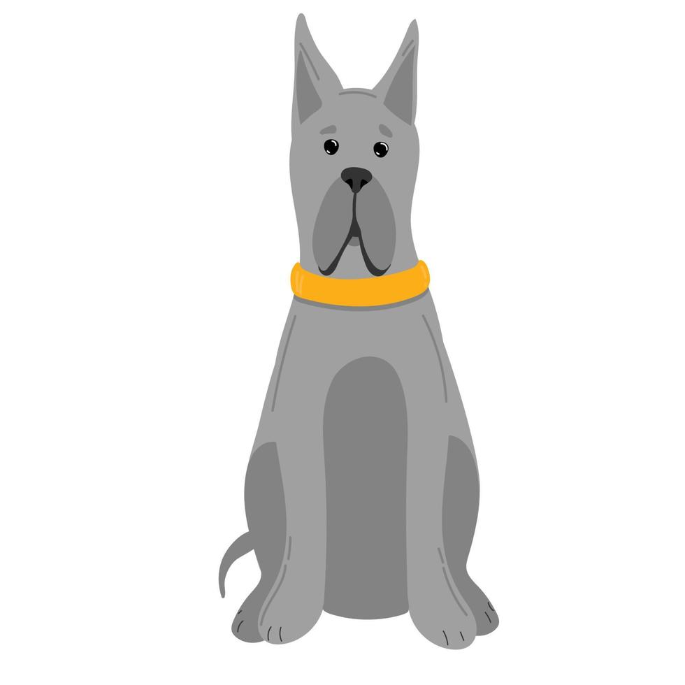 vektor illustration, rolig renrasig hund, tysk hund, på en vit bakgrund