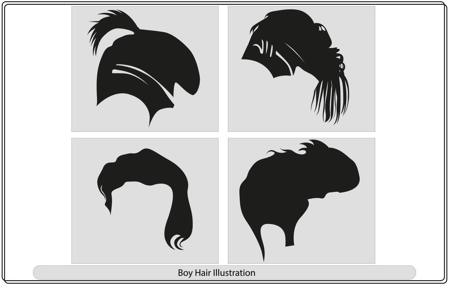 Mann Haar Stil Junge Silhouette Vektor Kunst kostenlos