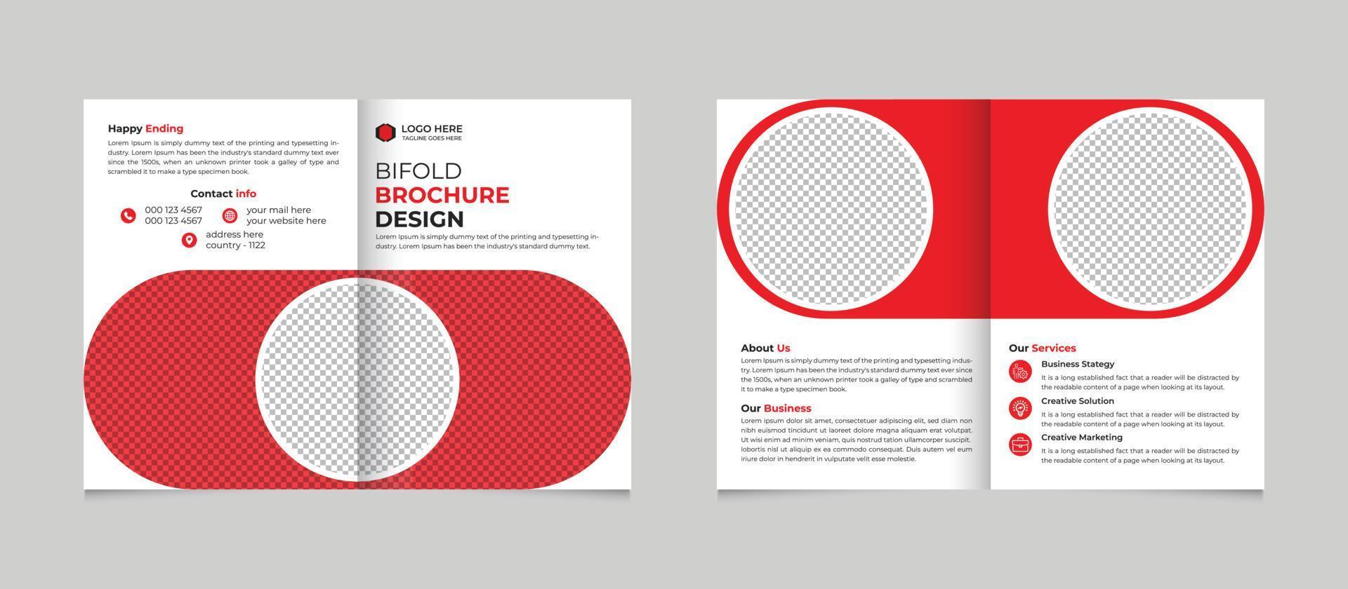 kreativ korporativ modern Geschäft Bifold Broschüre Design kostenlos Vektor