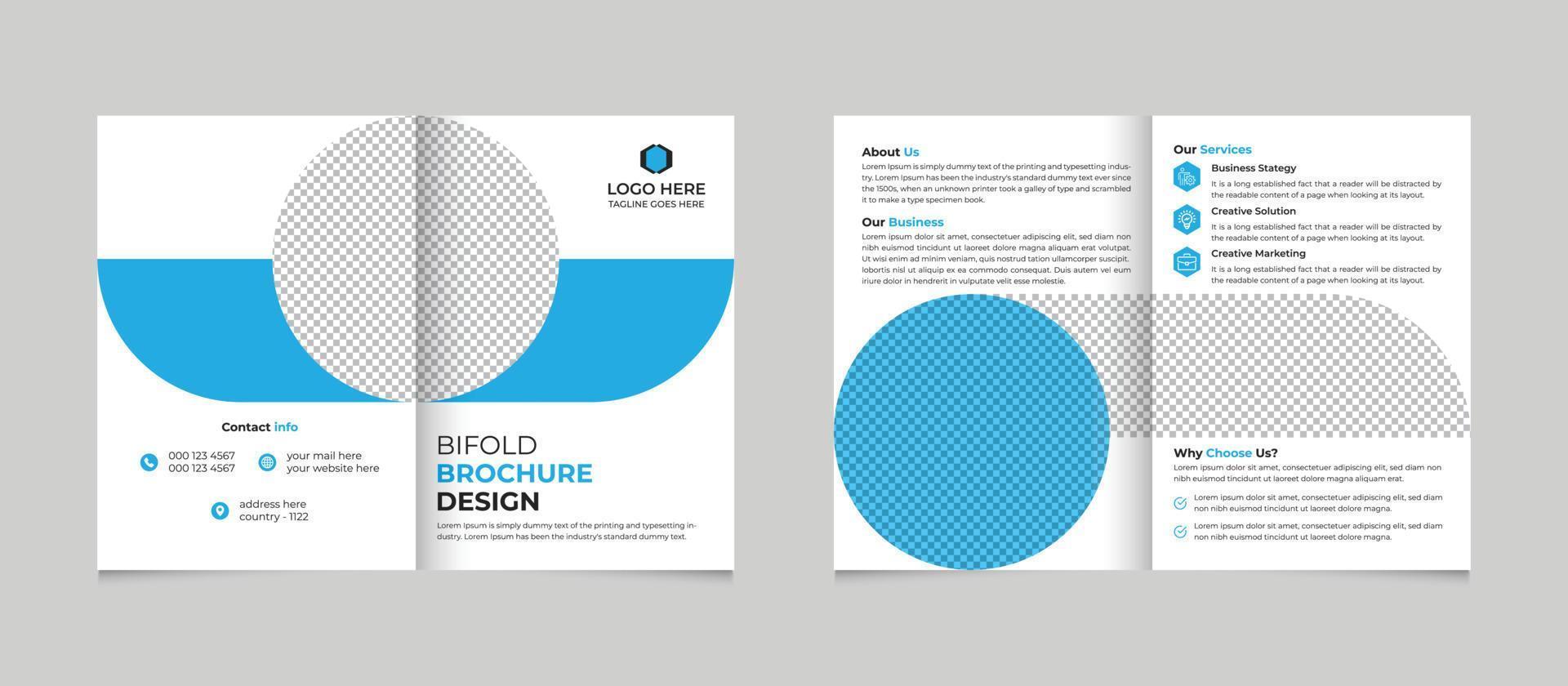 korporativ modern Geschäft Bifold Broschüre Design Vorlage kostenlos Vektor