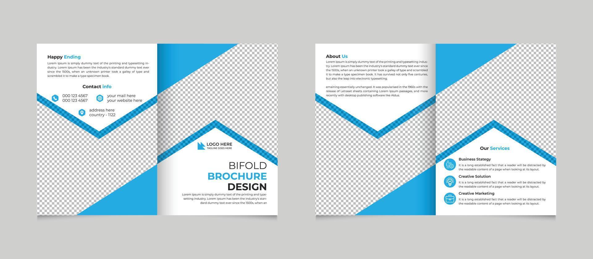 kreativ korporativ modern Geschäft Bifold Broschüre Vorlage Design kostenlos Vektor