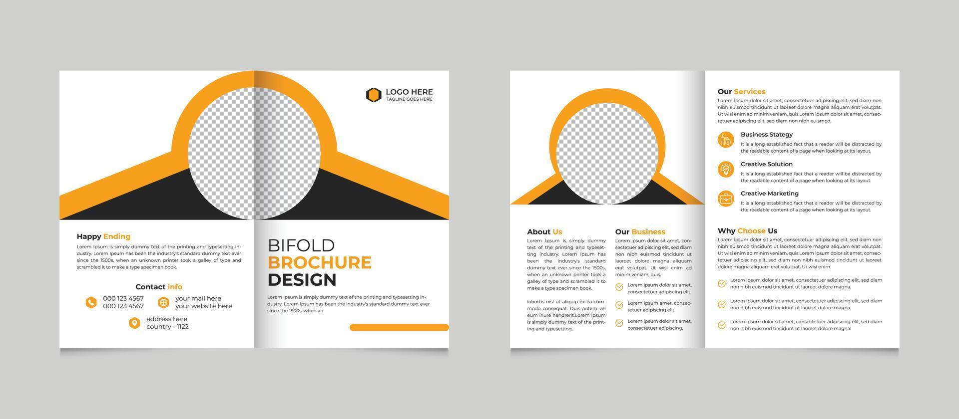 företags- kreativ modern företag bifold broschyr mall fri vektor