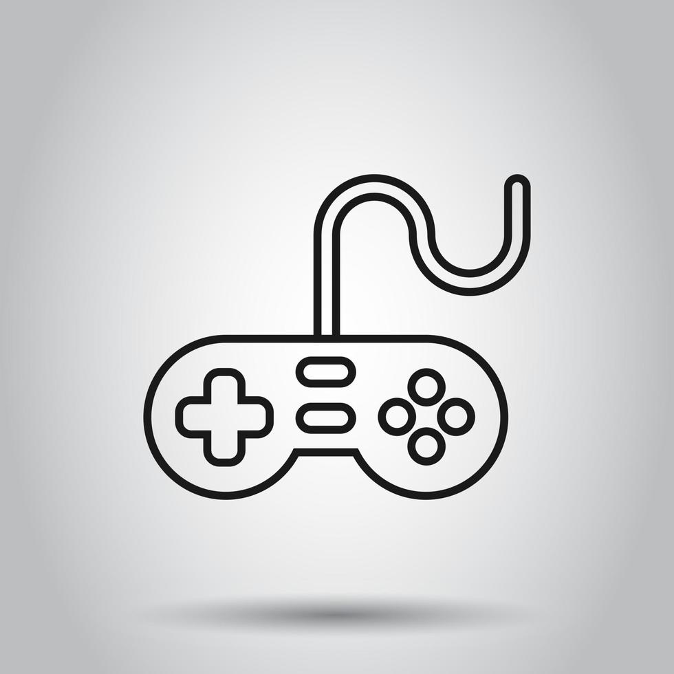 Joystick Zeichen Symbol im eben Stil. Gamepad Vektor Illustration auf isoliert Hintergrund. Spielen Konsole Regler Geschäft Konzept.