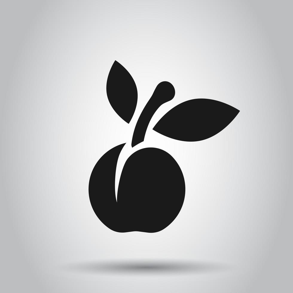 aprikos frukt ikon i platt stil. persika efterrätt vektor illustration på isolerat bakgrund. organisk efterrätt företag begrepp.