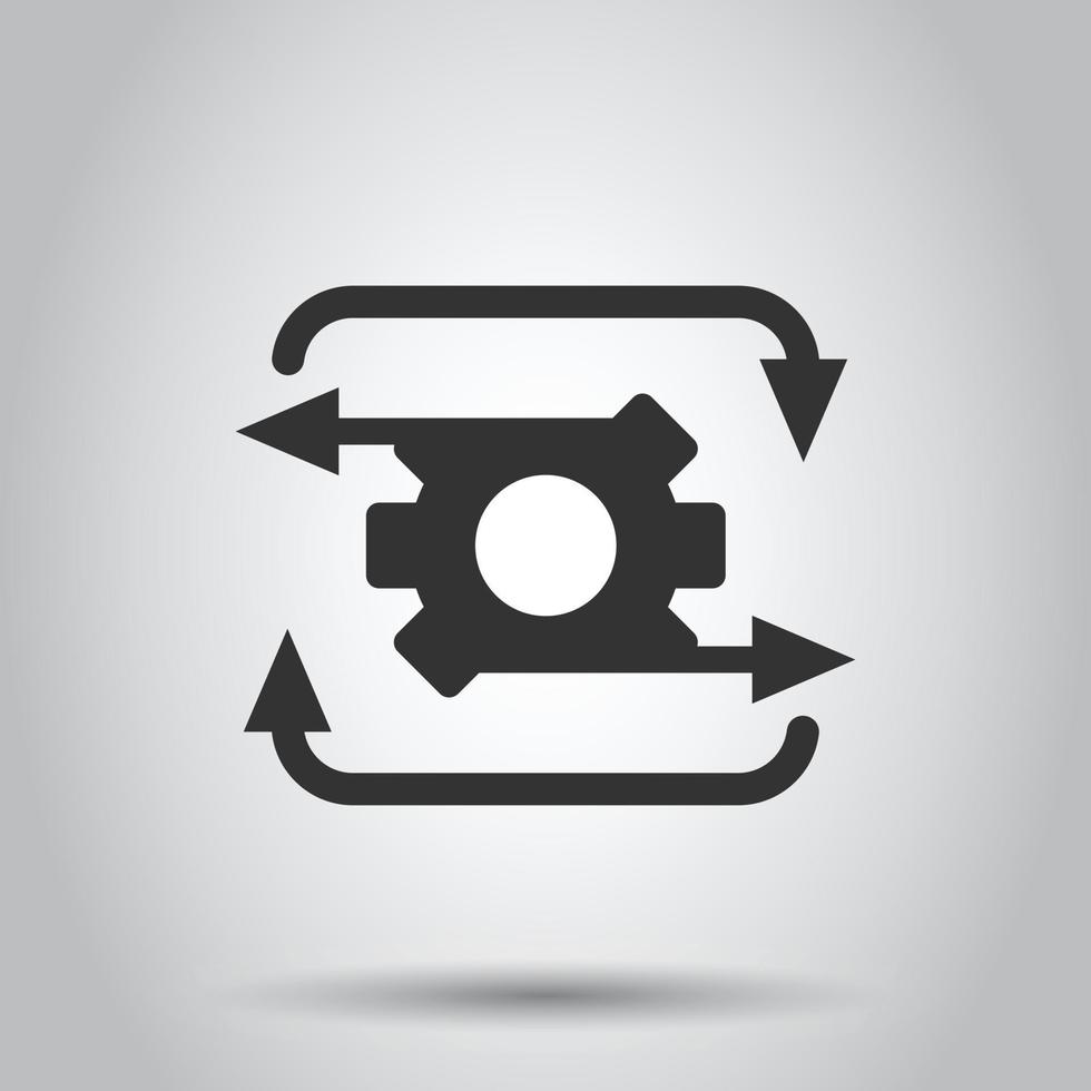 Workflow-Symbol im flachen Stil. Getriebe effektive Vektor-Illustration auf weißem Hintergrund isoliert. Geschäftskonzept der Prozessorganisation. vektor