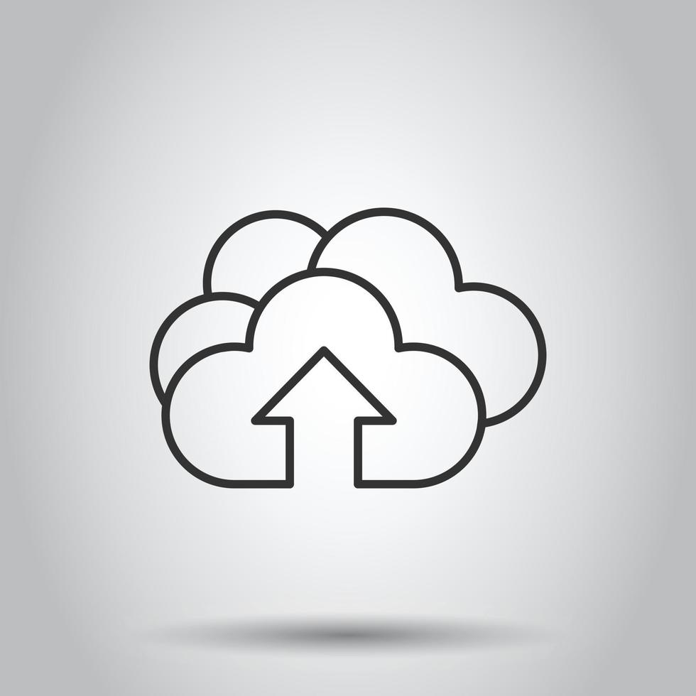digitales Service-Symbol im flachen Stil. Netzwerk Cloud-Vektor-Illustration auf weißem Hintergrund isoliert. Geschäftskonzept für Computertechnologie. vektor