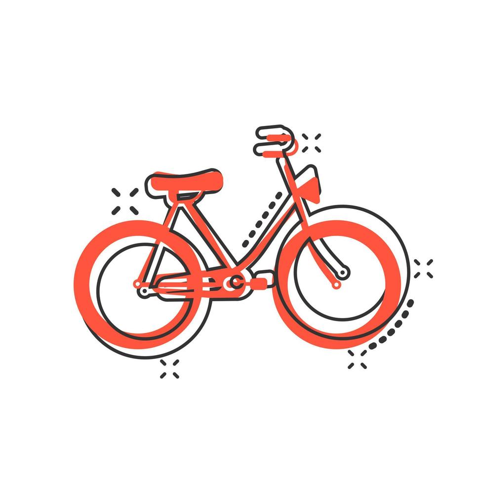 Fahrrad-Schild-Symbol im Comic-Stil. Fahrrad-Vektor-Cartoon-Illustration auf weißem Hintergrund isoliert. radfahren geschäftskonzept splash effekt. vektor