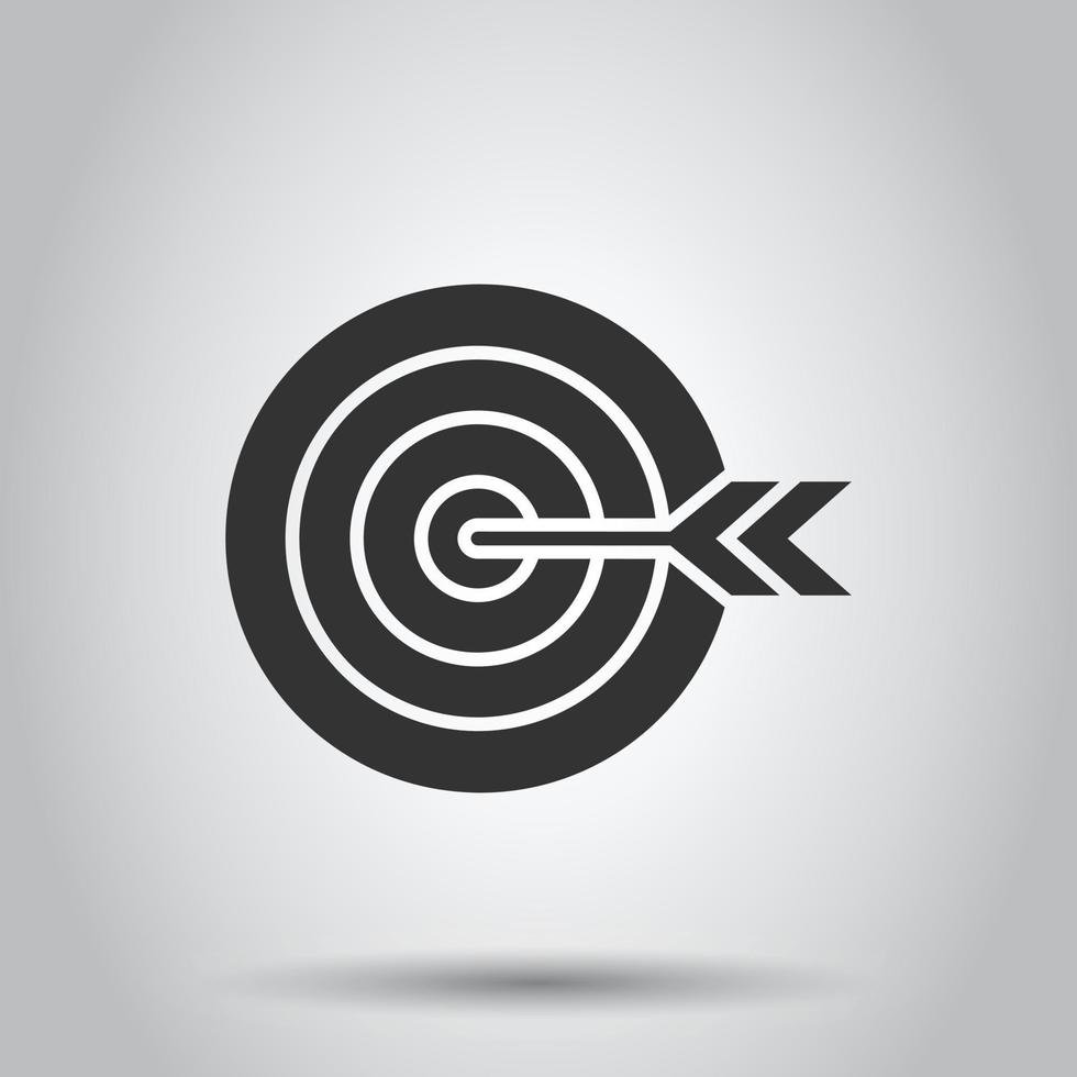 Ziel-Ziel-Vektor-Symbol im flachen Stil. dartspielillustration auf weißem lokalisiertem hintergrund. dartboard sport zielkonzept. vektor