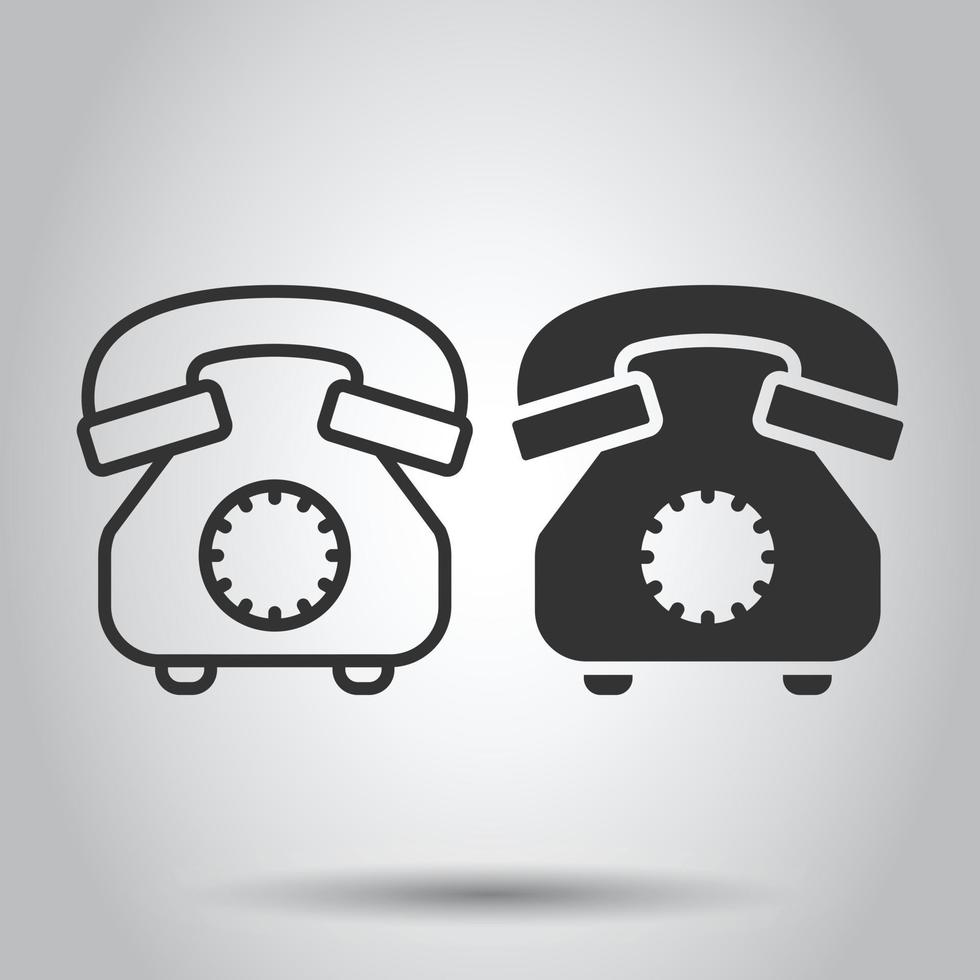 Handy-Symbol im flachen Stil. Telefongesprächsvektorillustration auf weißem lokalisiertem Hintergrund. Hotline-Kontakt-Geschäftskonzept. vektor