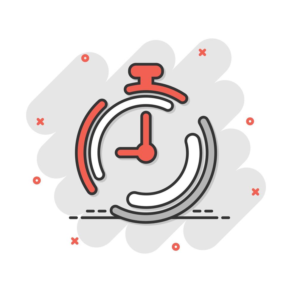 vektor tecknad serie klocka timer ikon i komisk stil. tid larm begrepp illustration piktogram. stoppur klocka företag stänk effekt begrepp.