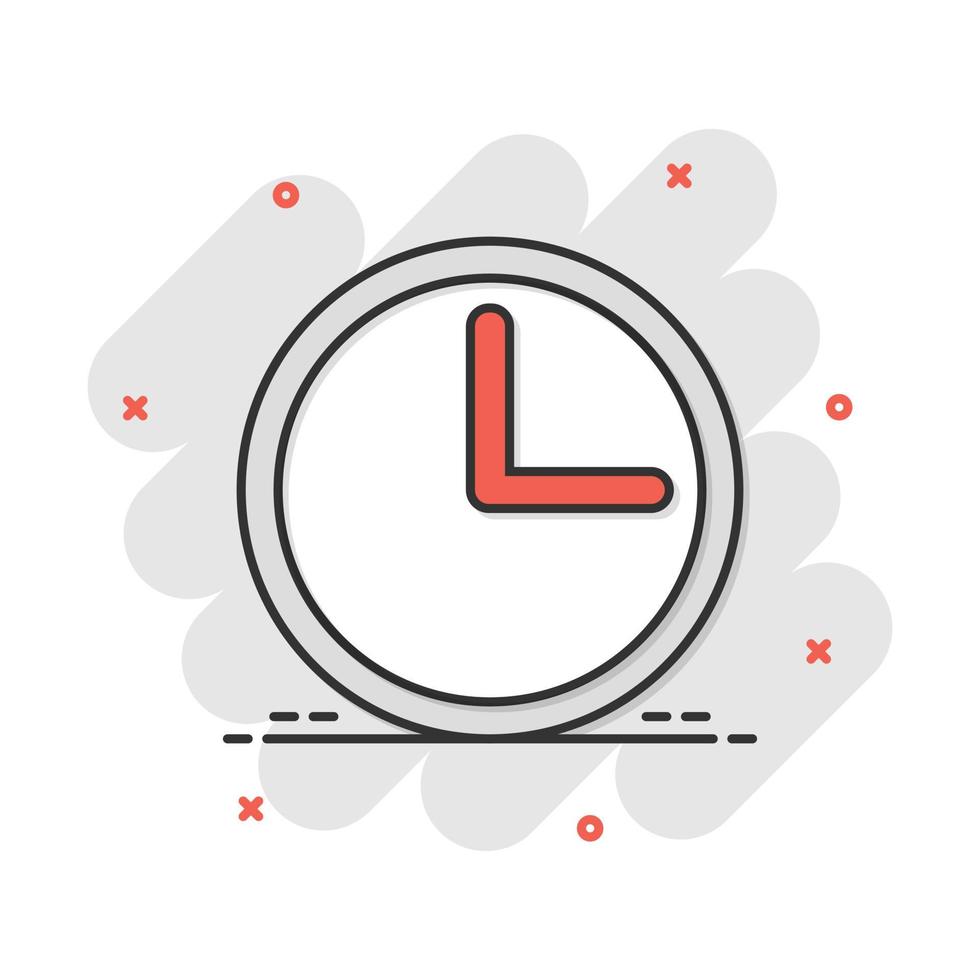 vektor tecknad serie klocka timer ikon i komisk stil. Kolla på tecken illustration piktogram. klocka företag stänk effekt begrepp.
