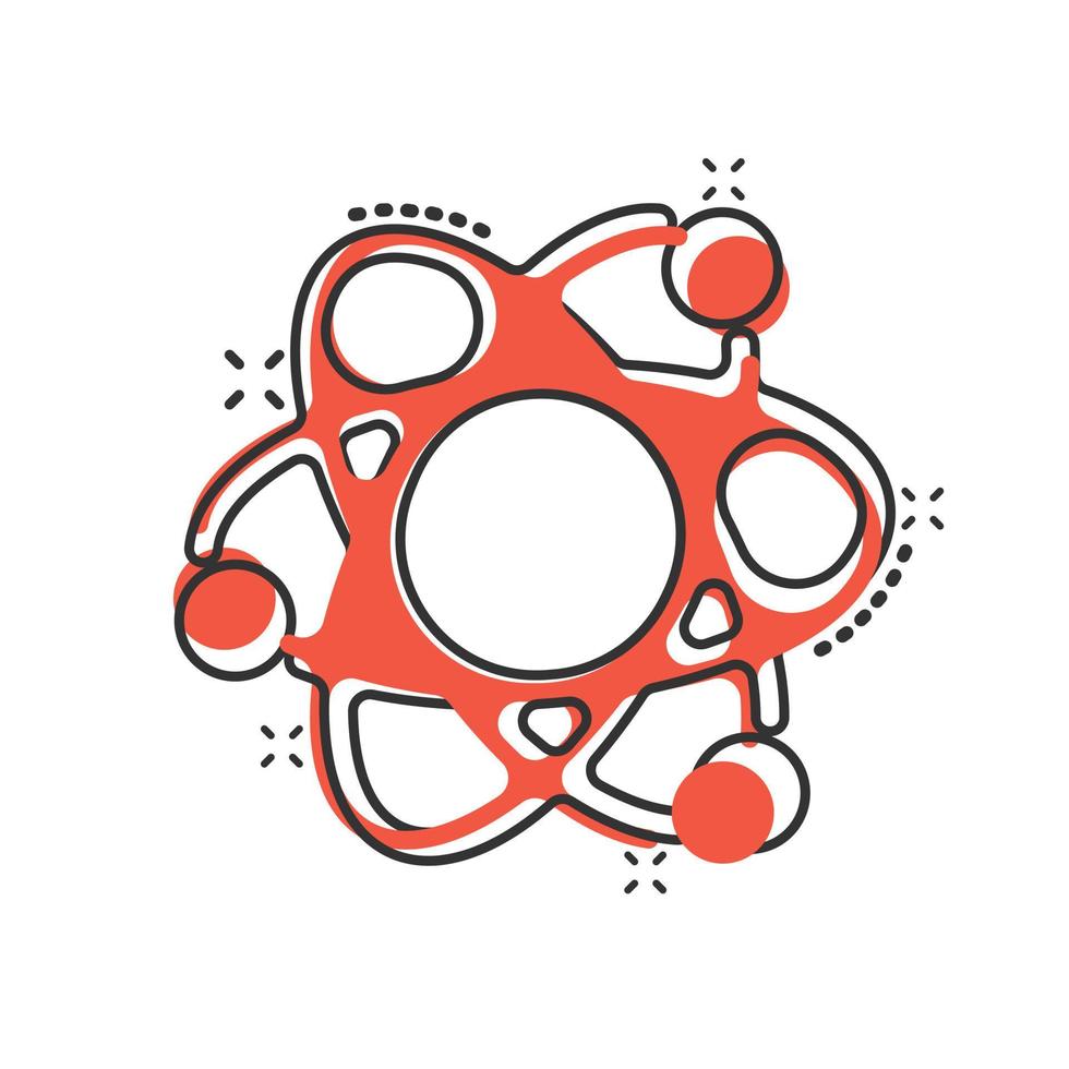 vetenskap ikon i komisk stil. dna cell tecknad serie vektor illustration på vit isolerat bakgrund. molekyl Evolution stänk effekt företag begrepp.