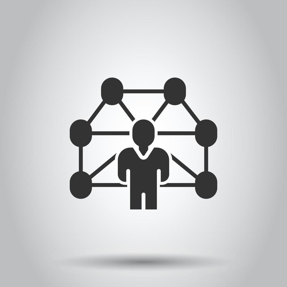 Unternehmensorganigramm mit Geschäftsleuten Vektorsymbol im flachen Stil. Abbildung der Zusammenarbeit der Menschen auf weißem Hintergrund. Teamwork-Geschäftskonzept. vektor
