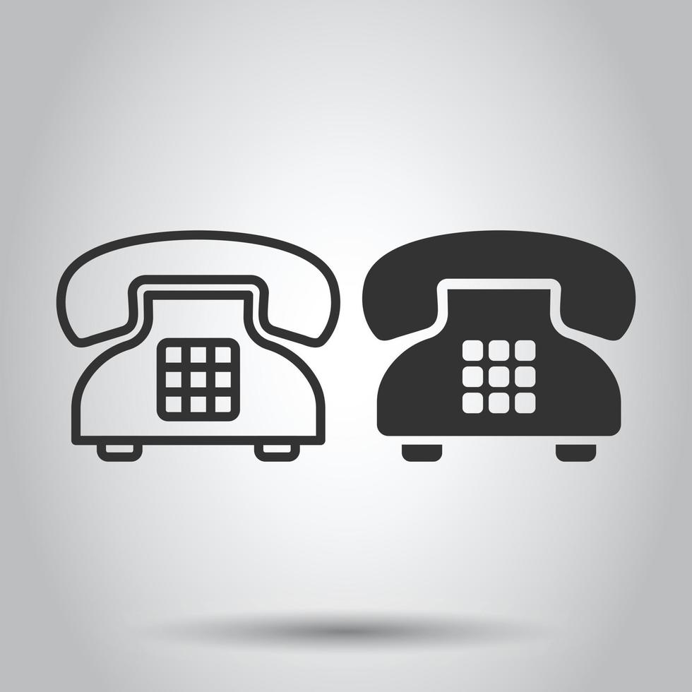 Handy-Symbol im flachen Stil. Telefongesprächsvektorillustration auf weißem lokalisiertem Hintergrund. Hotline-Kontakt-Geschäftskonzept. vektor