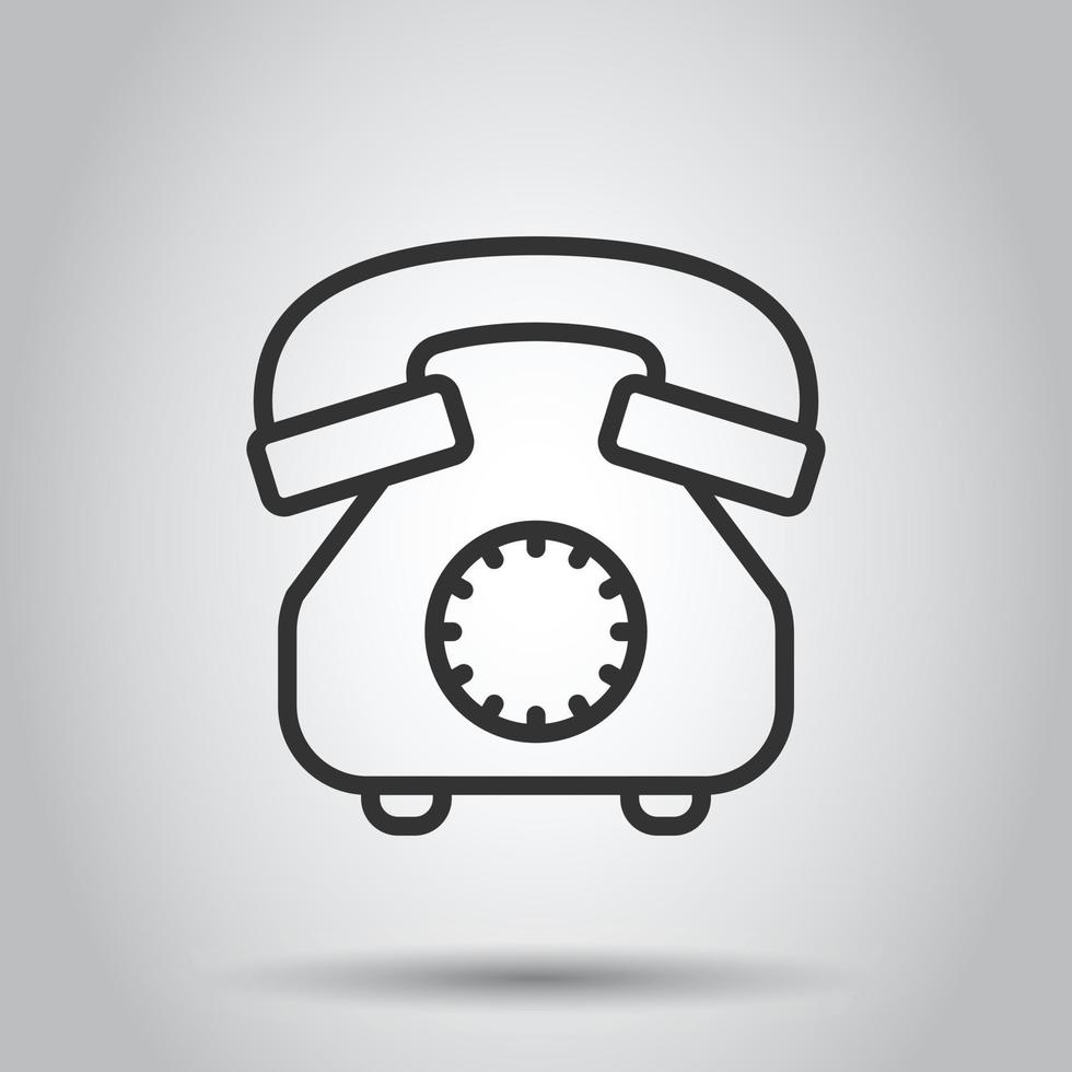 Handy-Symbol im flachen Stil. Telefongesprächsvektorillustration auf weißem lokalisiertem Hintergrund. Hotline-Kontakt-Geschäftskonzept. vektor