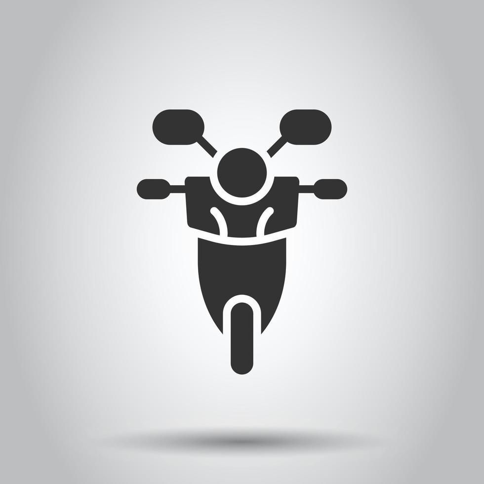 Motorrad-Symbol im flachen Stil. Roller-Vektor-Illustration auf weißem Hintergrund isoliert. Geschäftskonzept für Mopedfahrzeuge. vektor