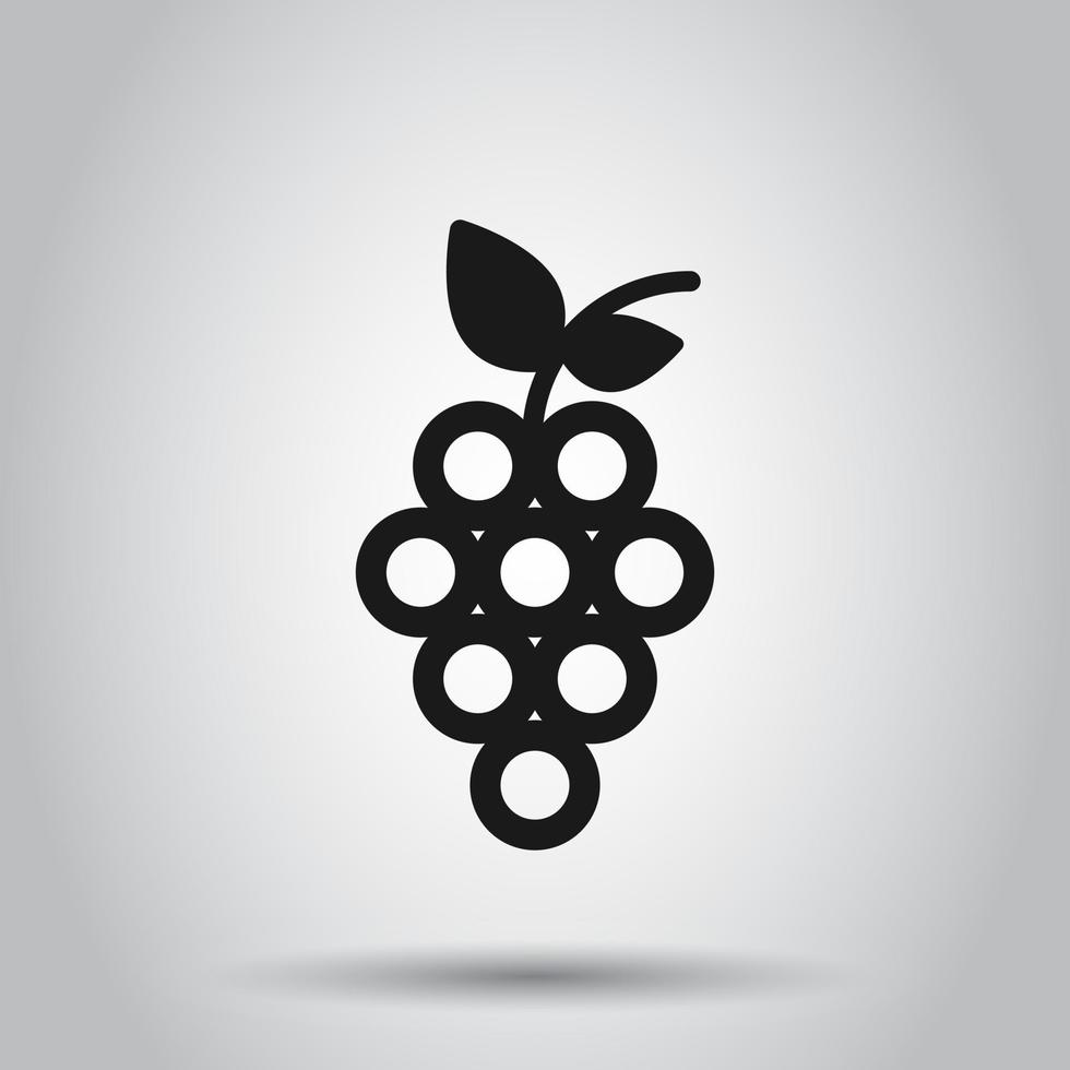 Traube Früchte Zeichen Symbol im eben Stil. Weinrebe Vektor Illustration auf isoliert Hintergrund. Wein Trauben Geschäft Konzept.