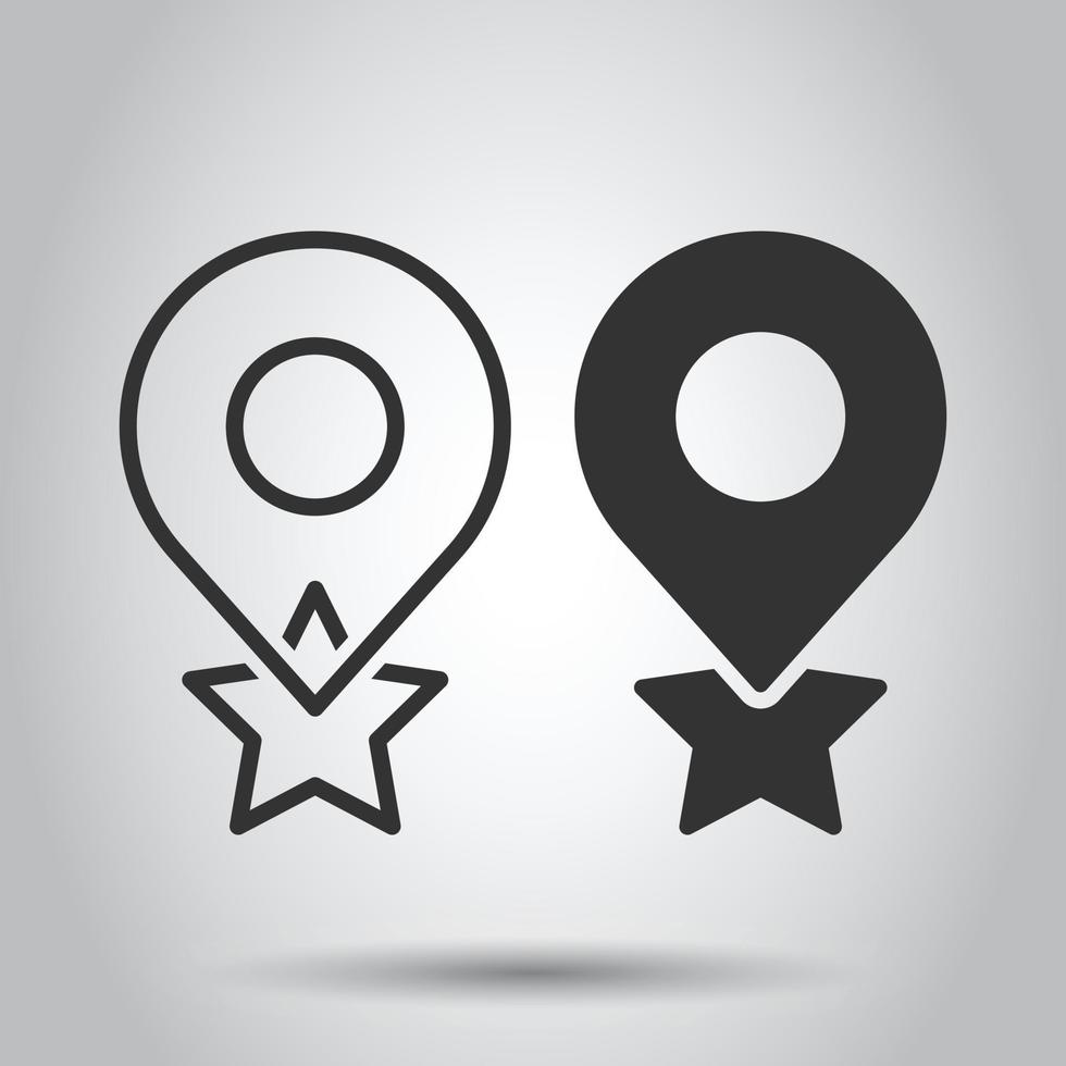 Karte-Pin-Symbol im flachen Stil. GPS-Navigationsvektorillustration auf weißem isoliertem Hintergrund. Position Geschäftskonzept finden. vektor