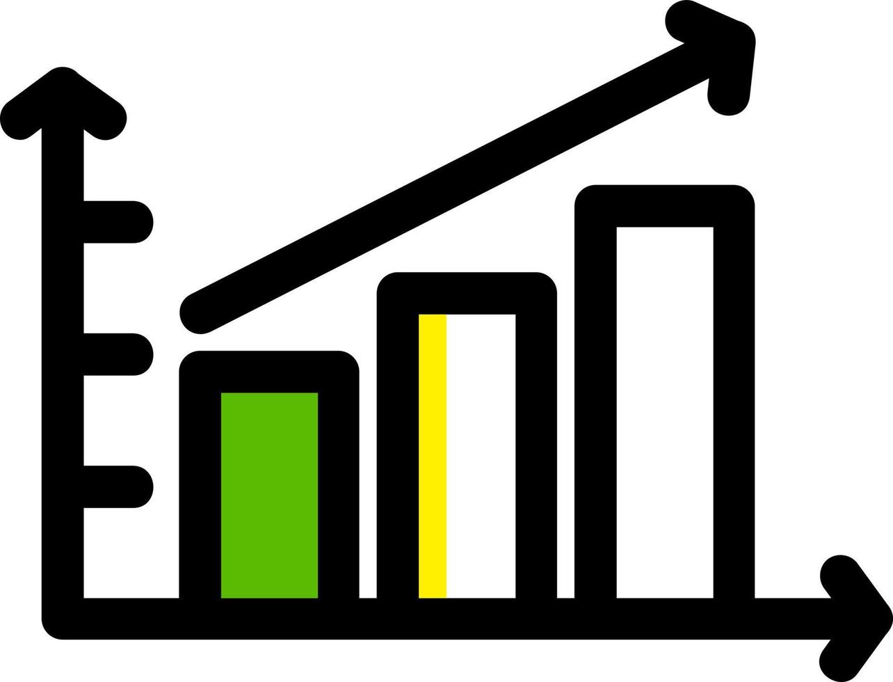 Eskalierendes Balkendiagramm-Vektor-Icon-Design vektor