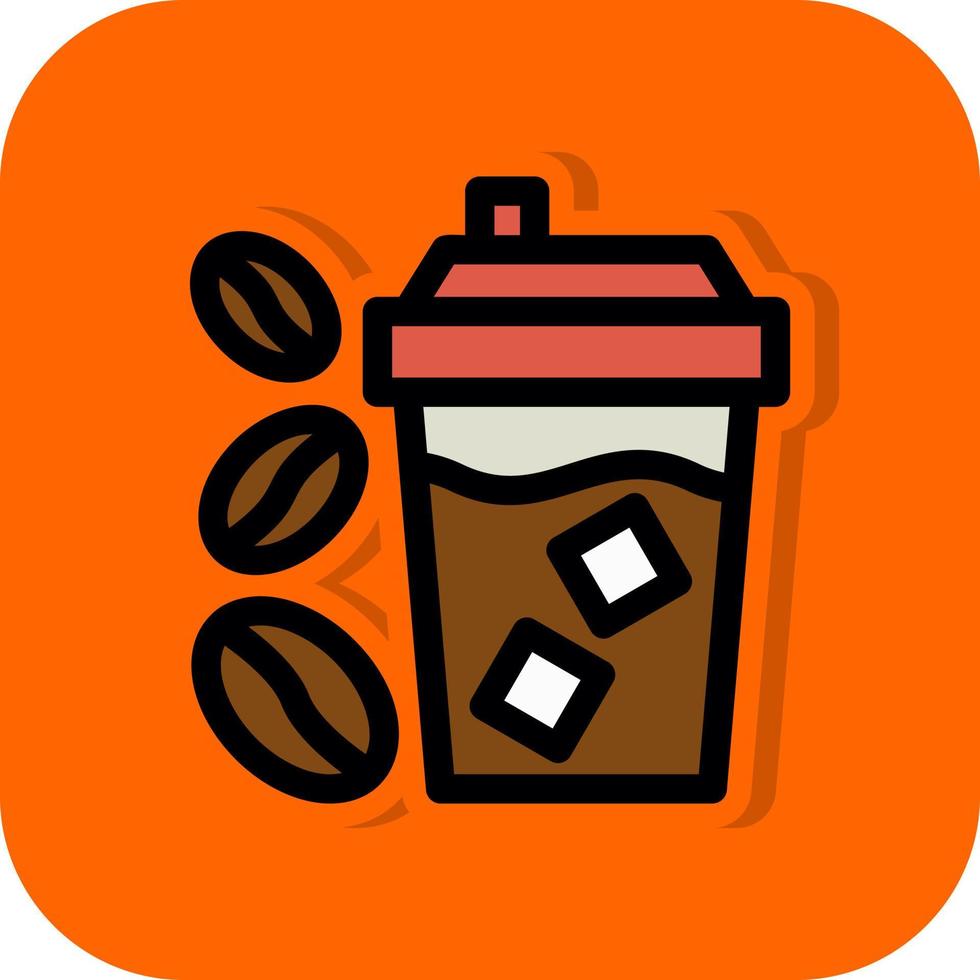 Eiskaffee-Vektor-Icon-Design vektor