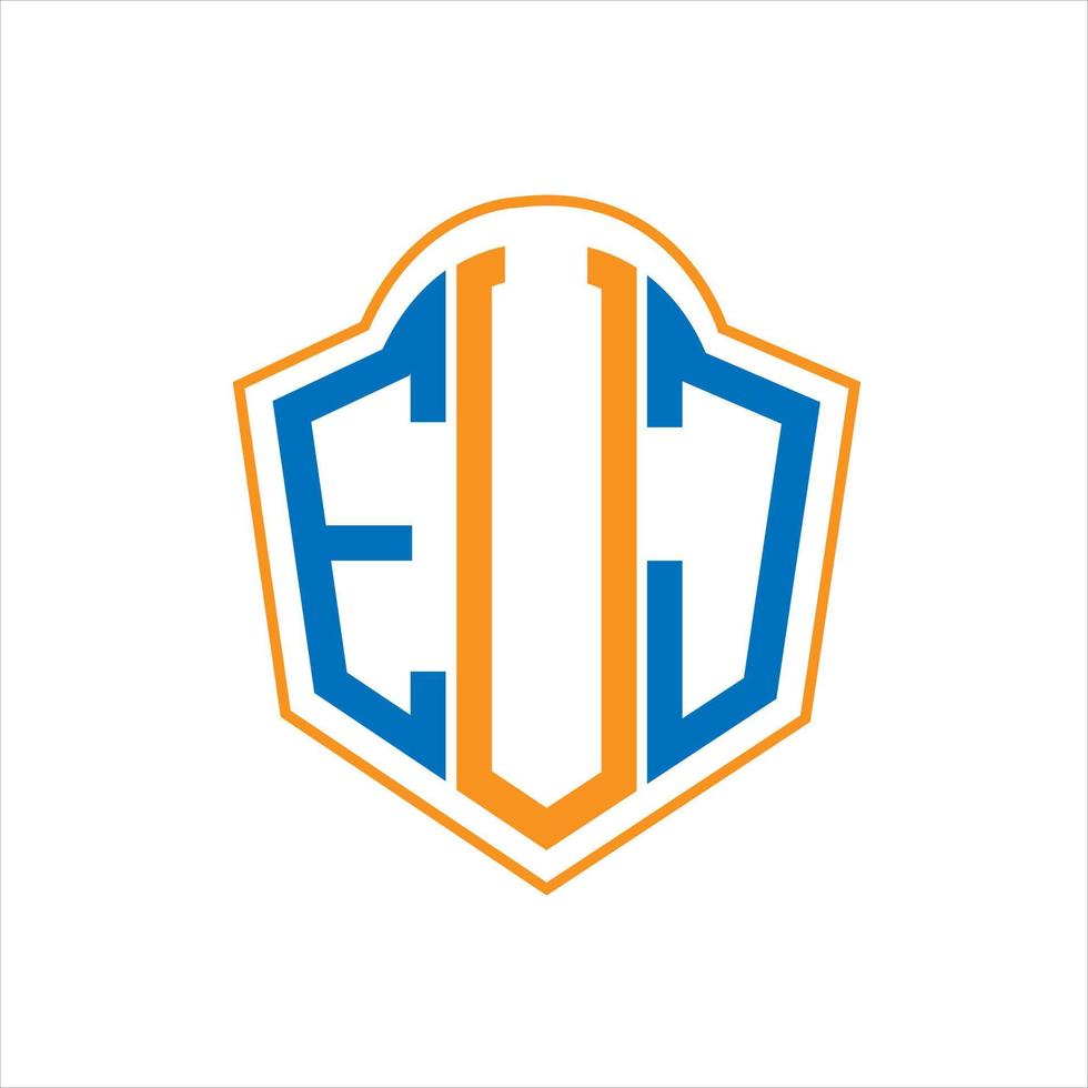 euj abstrakt monogram skydda logotyp design på vit bakgrund. euj kreativ initialer brev logotyp. vektor