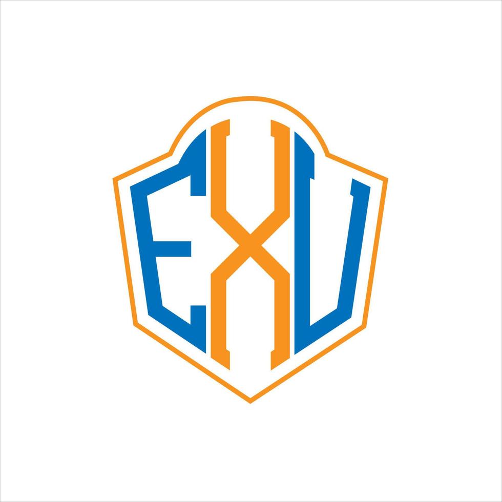 exu abstrakt monogram skydda logotyp design på vit bakgrund. exu kreativ initialer brev logotyp. vektor