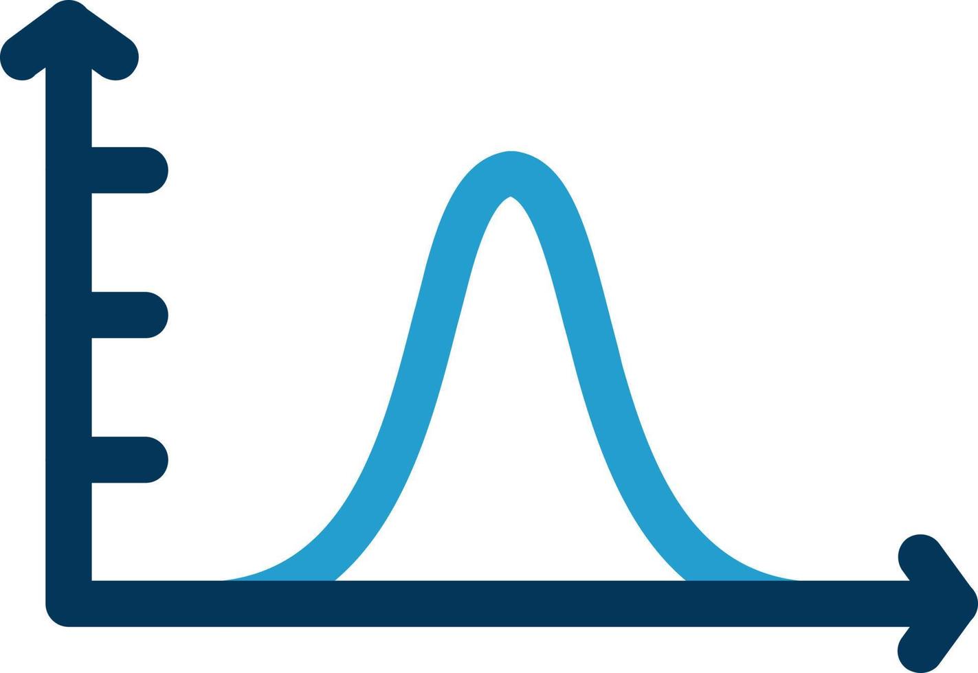 Glockenkurve auf Graph-Vektor-Icon-Design vektor