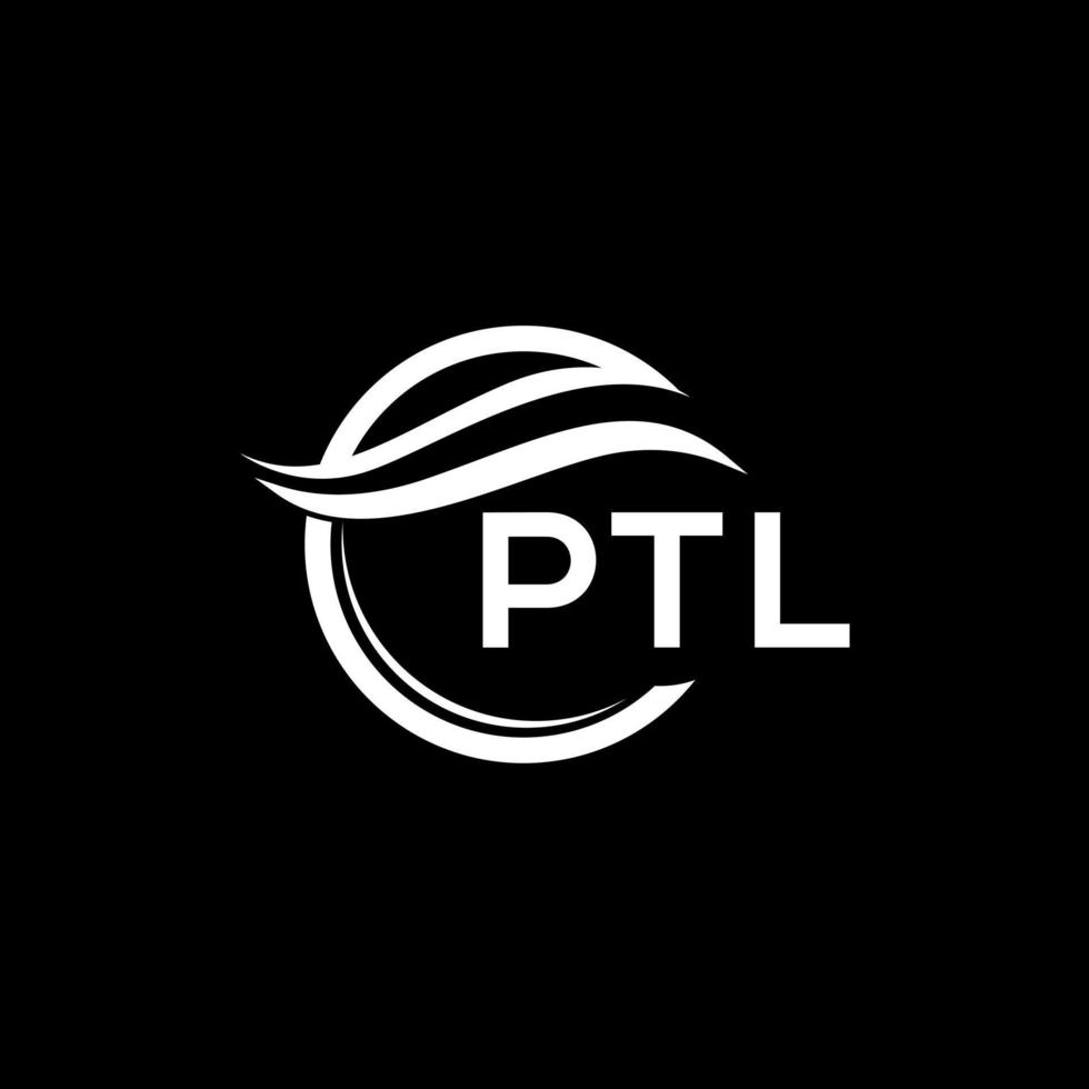 ptl brev logotyp design på svart bakgrund. ptl kreativ cirkel logotyp. ptl initialer brev logotyp begrepp. ptl brev design. vektor