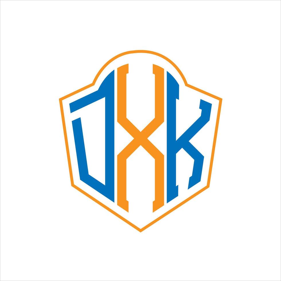 dxk abstrakt monogram skydda logotyp design på vit bakgrund. dxk kreativ initialer brev logotyp. vektor