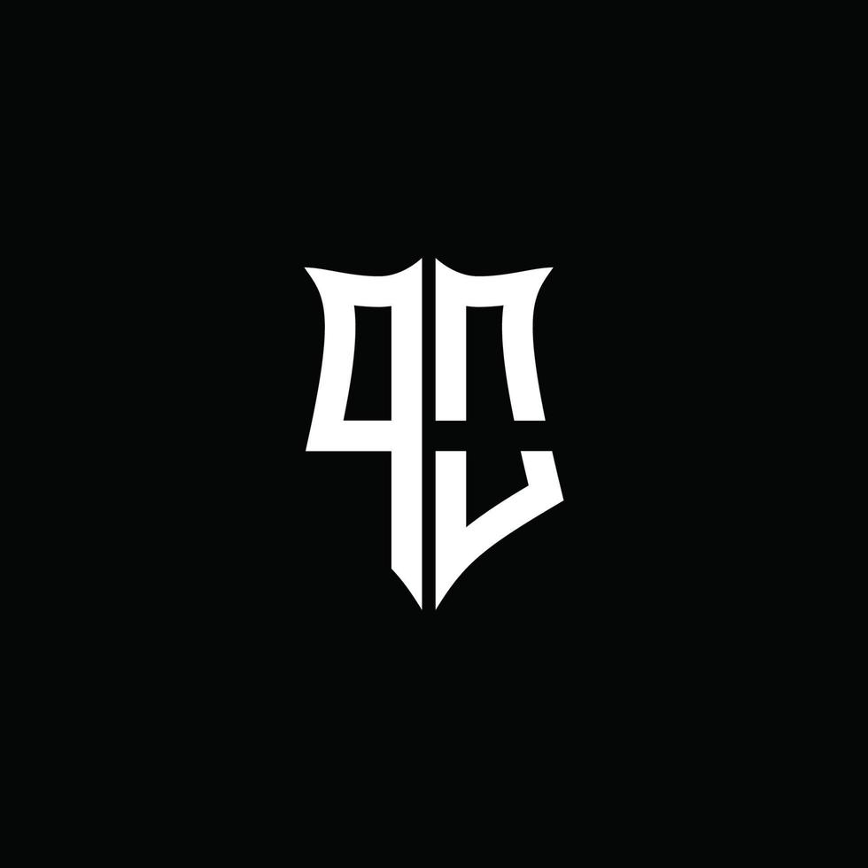 Po-Monogramm-Buchstaben-Logo-Band mit Schild-Stil auf schwarzem Hintergrund isoliert vektor