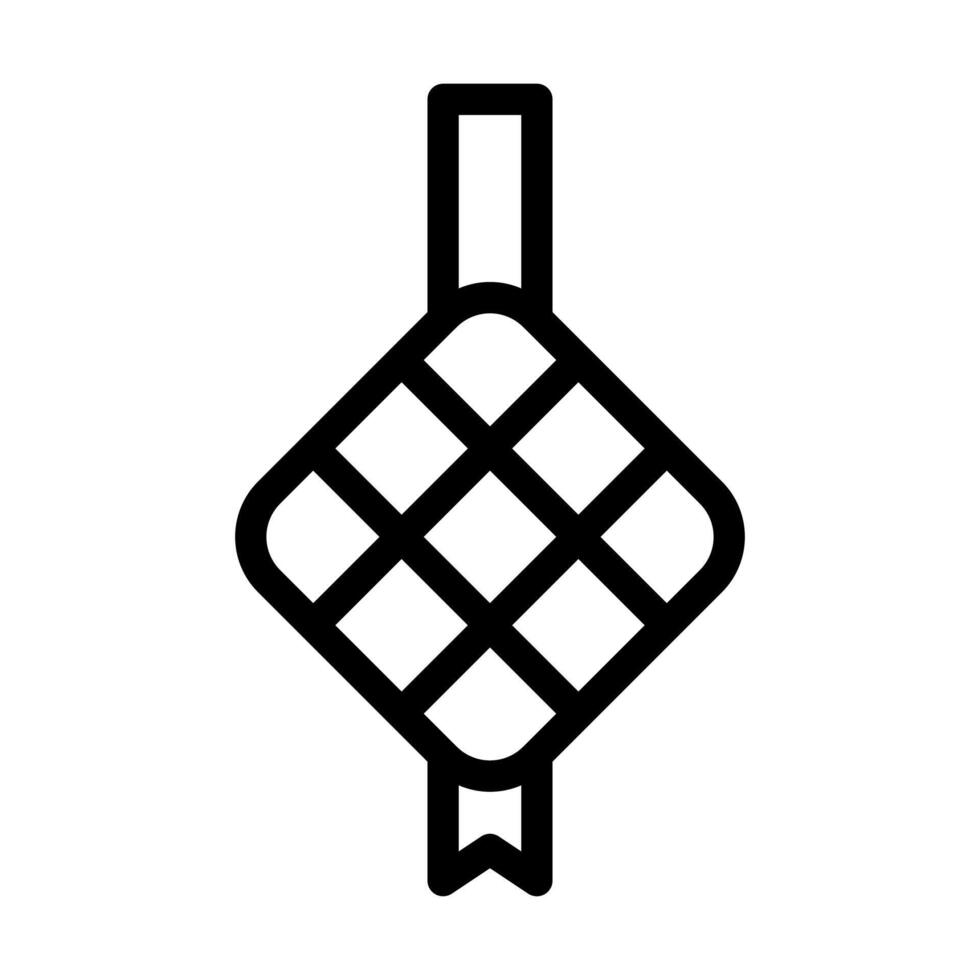 Ketupat ikon översikt stil ramadan illustration vektor element och symbol perfekt.