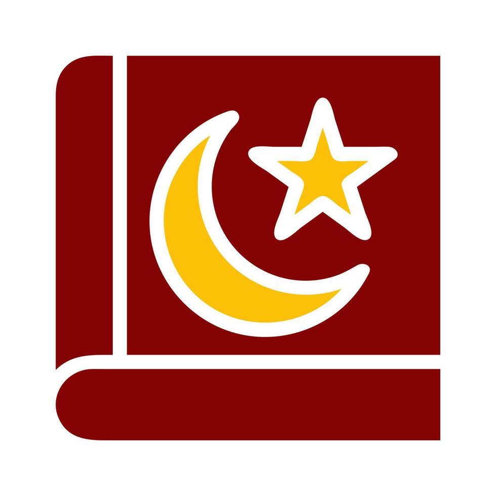 Koran Symbol Duotone rot Gelb Stil Ramadan Illustration Vektor Element und Symbol perfekt.