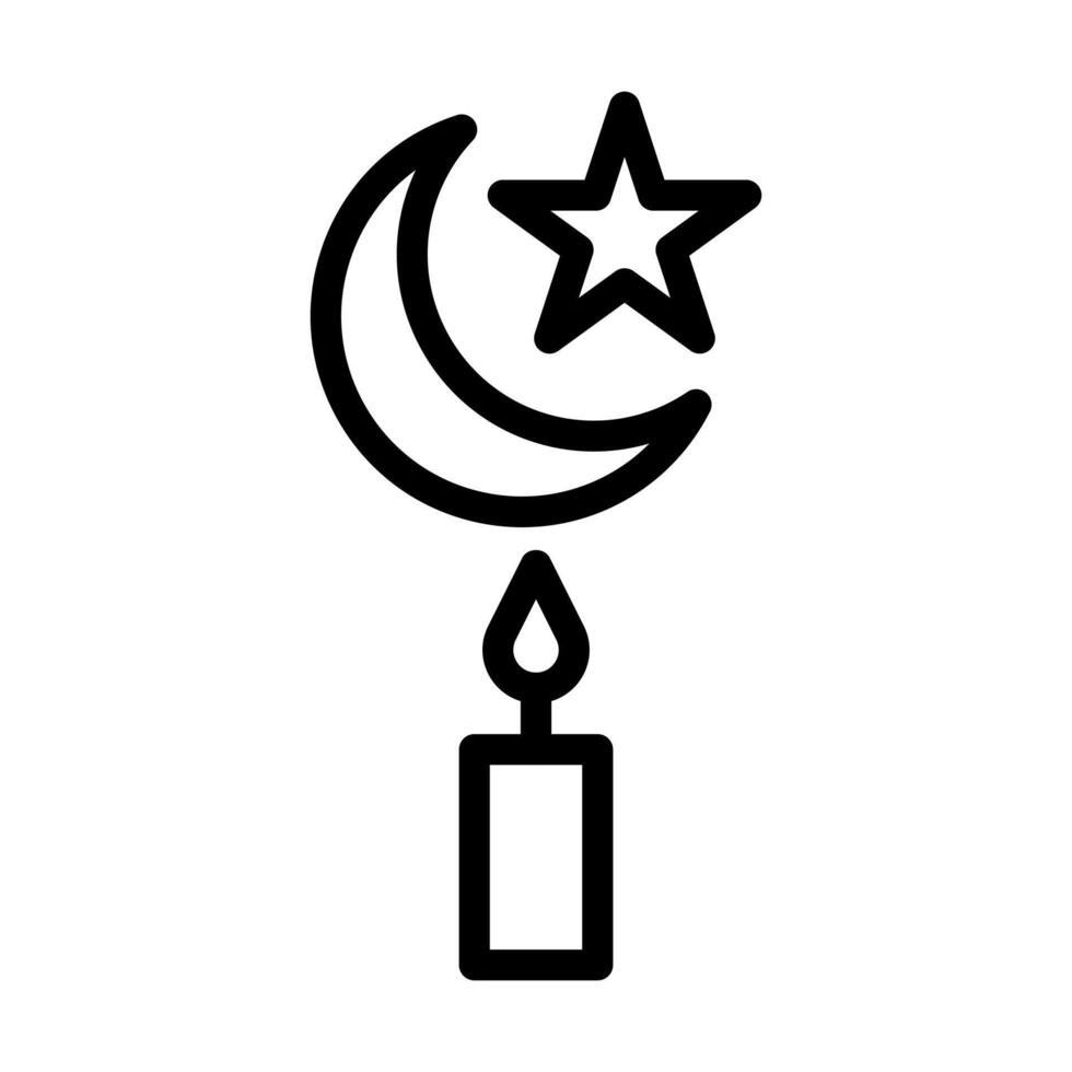 Kerze Symbol Gliederung Stil Ramadan Illustration Vektor Element und Symbol perfekt.