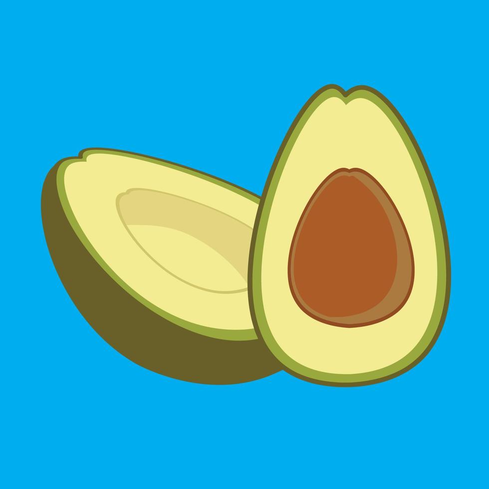 Avocado Obst Vektor Illustration im Pop Farbe Karikatur Stil, perfekt zum t Hemd Design und Bildung zum Kinder