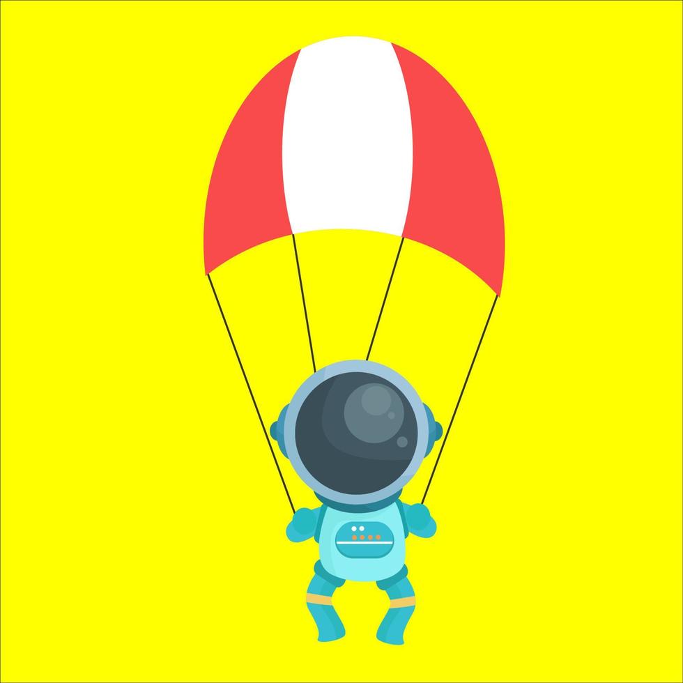 astronaut karaktär i söt tecknad serie stil vektor