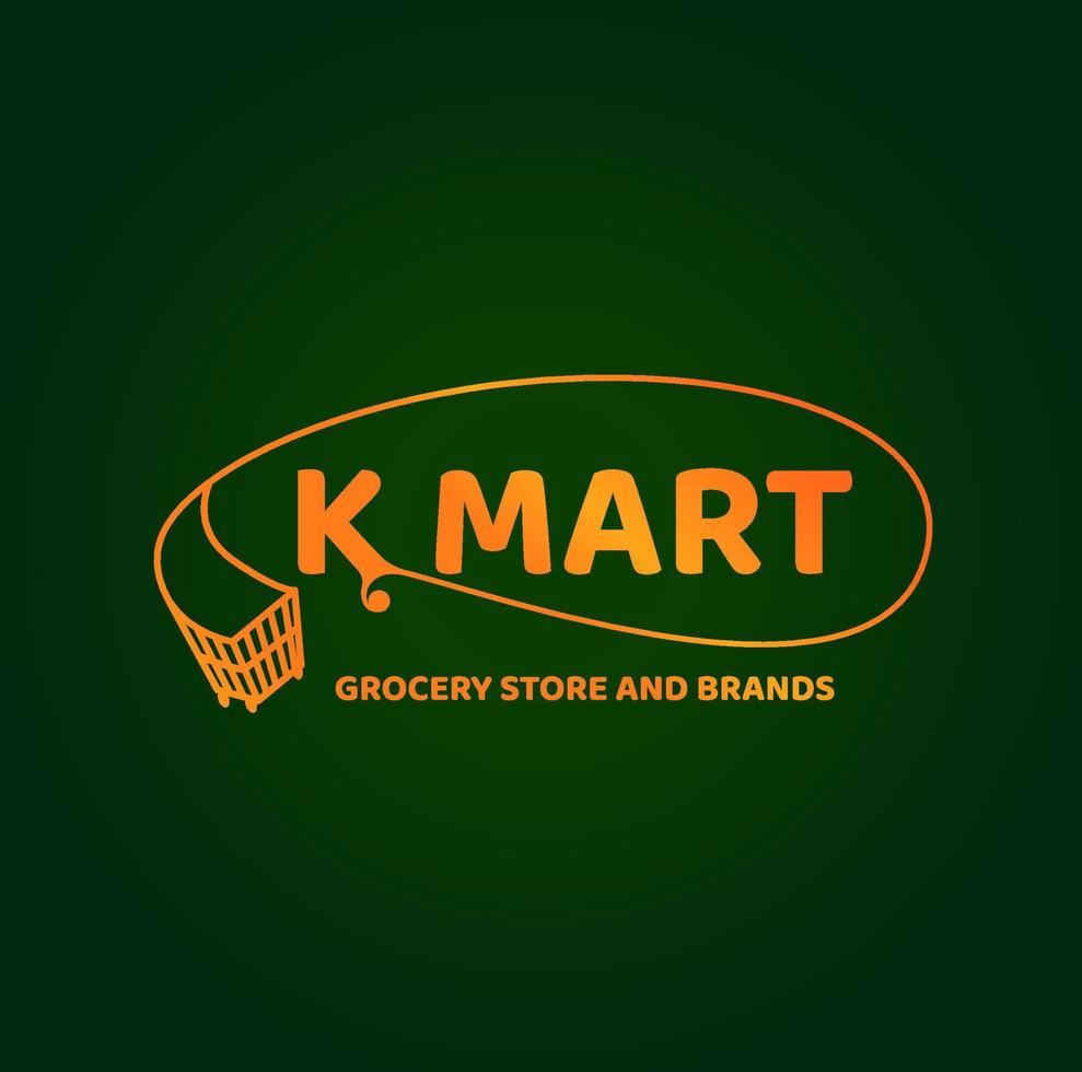 k Mart Lebensmittelgeschäft Geschäft und Marken. k Mart Logo. vektor