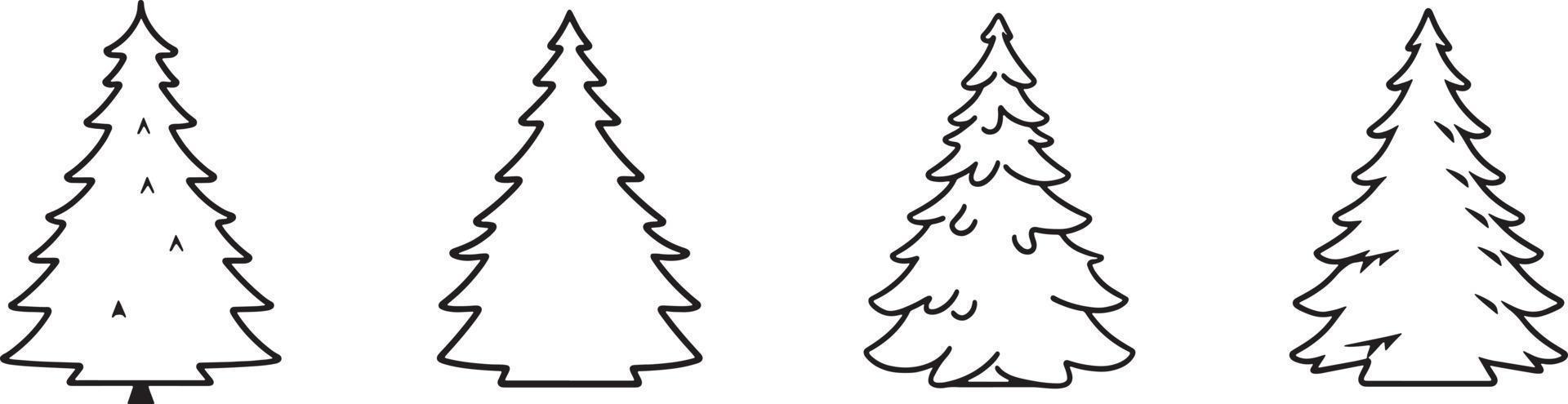 minimalistisch handgemalt Kiefer Baum Illustration im eben Design Stil vektor
