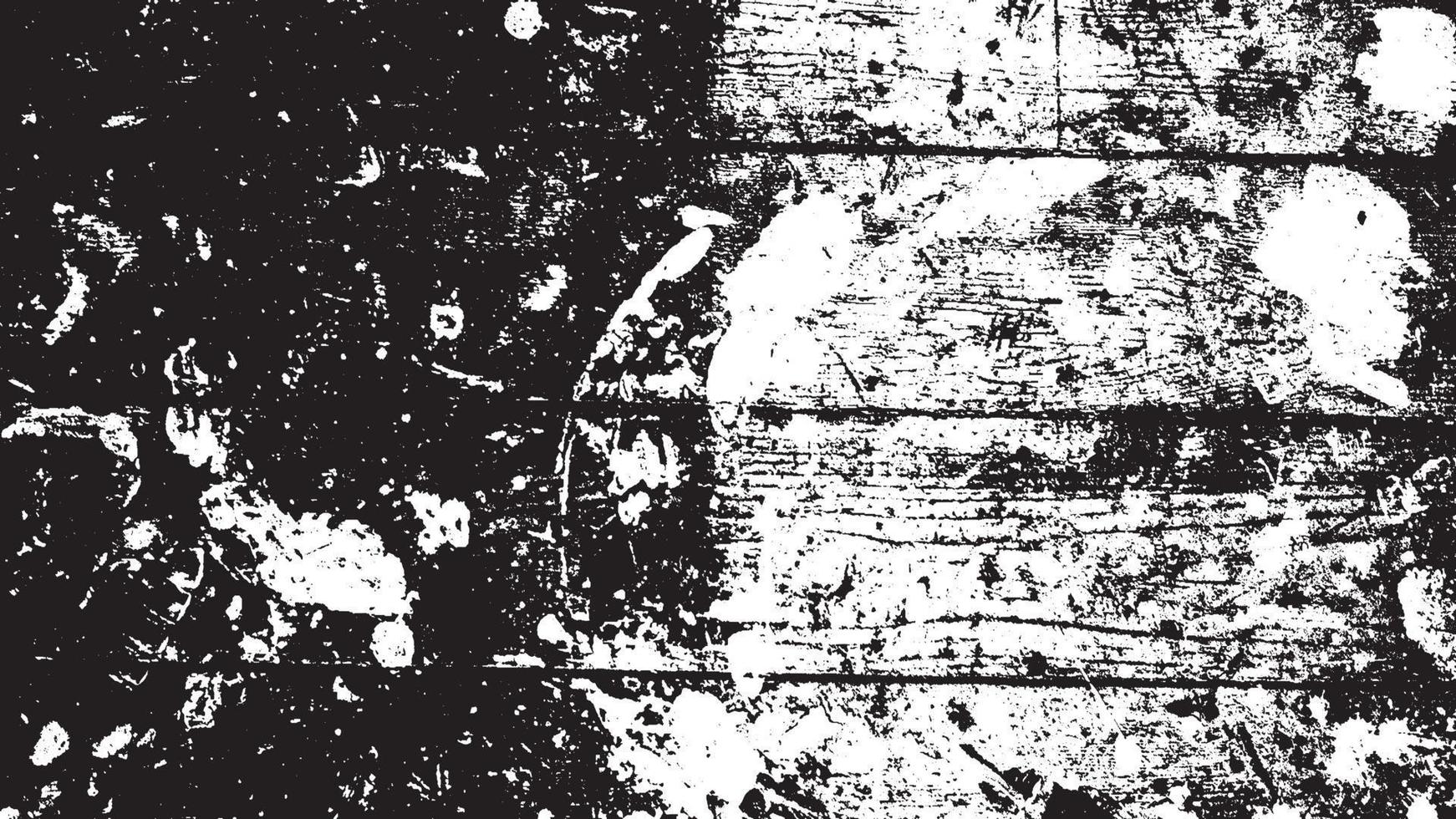 beunruhigte Overlay-Textur, Grunge-Hintergrund schwarz-weiß abstrakt, Vektor-beunruhigter Schmutz, Textur von Spänen, Rissen, Kratzern, Schrammen, Staub, Schmutz. vektor