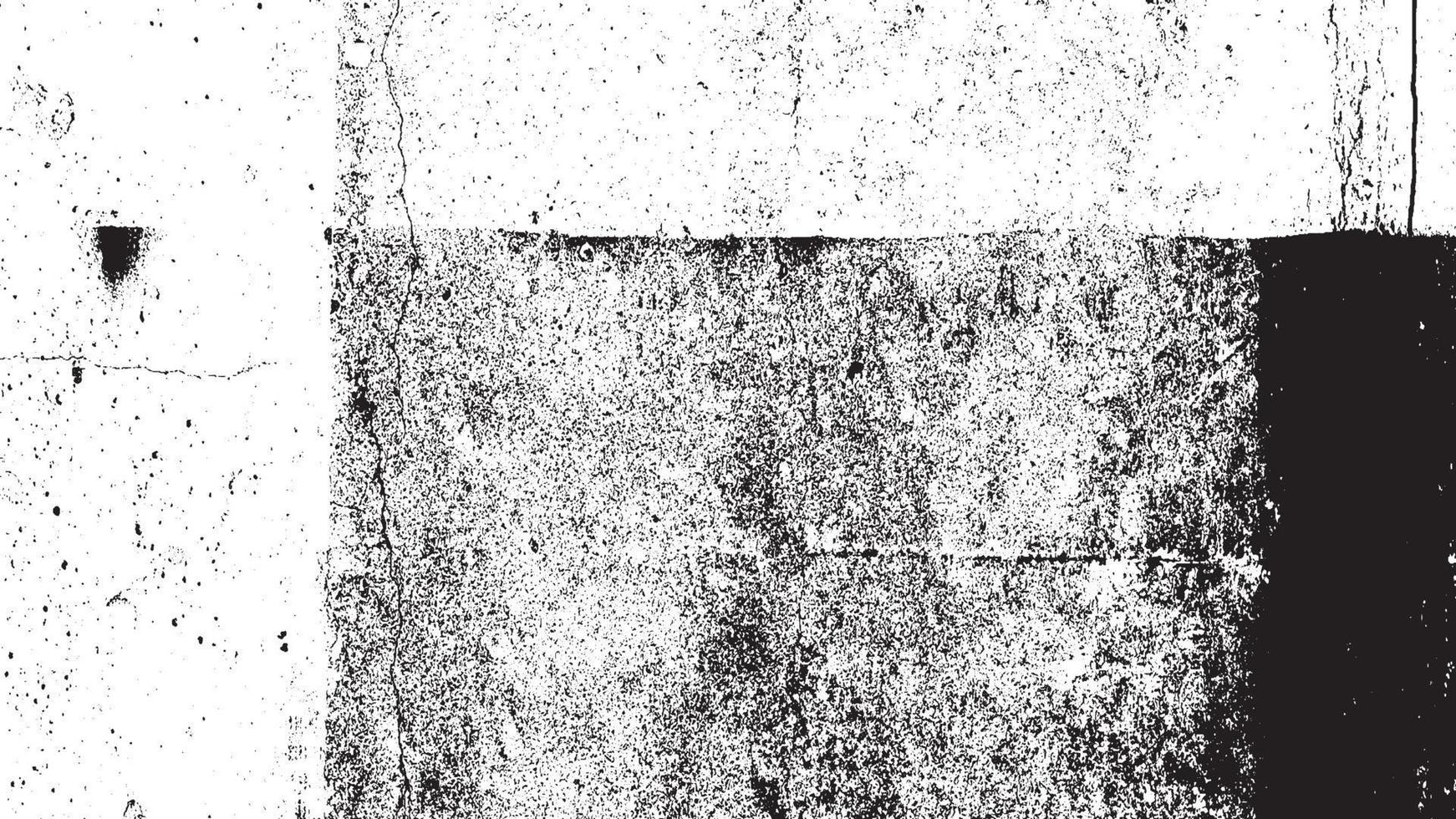 beunruhigte Overlay-Textur, Grunge-Hintergrund schwarz-weiß abstrakt, Vektor-beunruhigter Schmutz, Textur von Spänen, Rissen, Kratzern, Schrammen, Staub, Schmutz. vektor