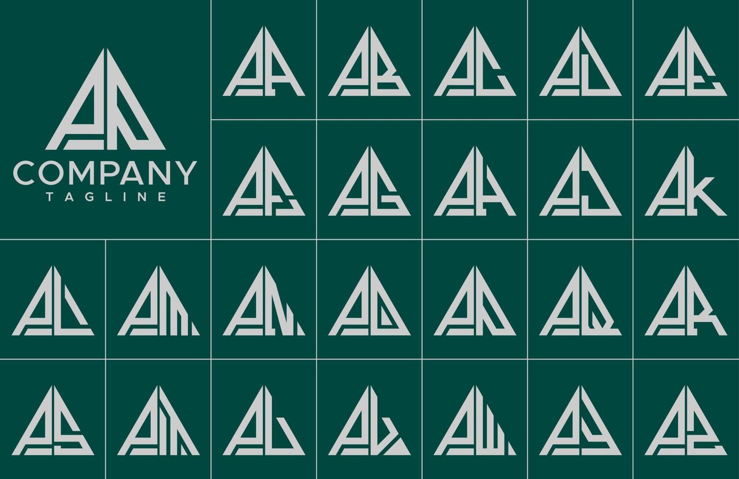 modern Dreieck Brief p Logo Design Vorlage Satz. einfach Linie p Initiale Logo Marke. vektor