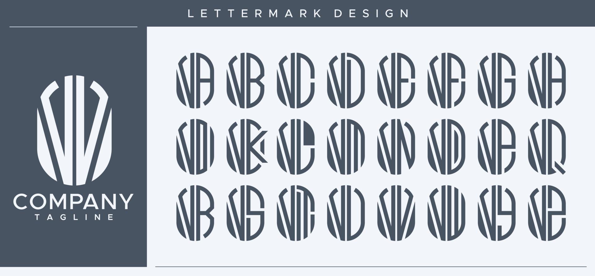 abstrakt Tube Brief v Logo Design. modern Linie Kapsel vv v Brief Logo Vektor Vorlage.