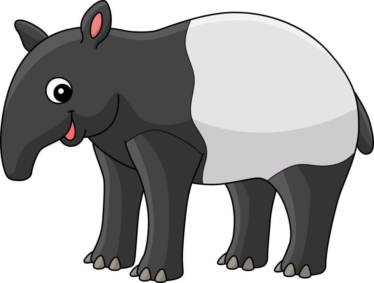 Tapir Tier Karikatur farbig Clip Art Illustration vektor