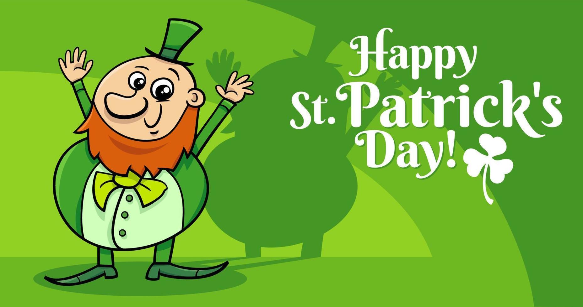 Saint Patrick Day Design mit Cartoon-Kobold mit Gold vektor