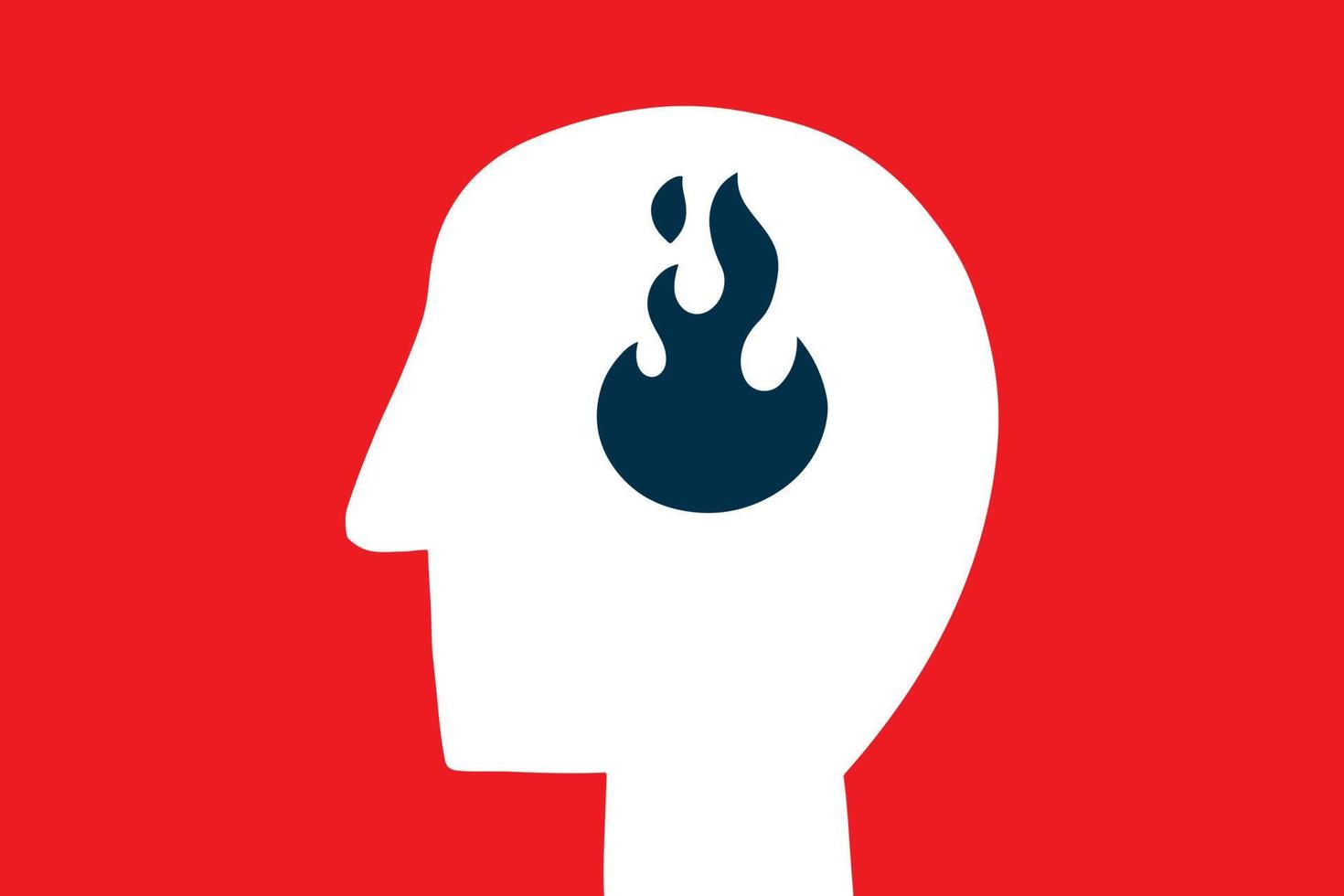 Mensch Kopf mit Feuer Symbol vektor
